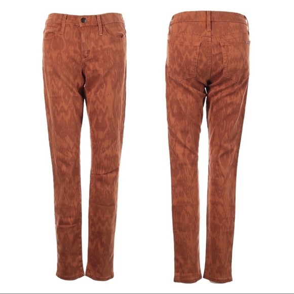 Joe’s Adobe Ikat High Water Burnt Orange Mid Rise Ankle Jeans Size 24 - Picture 1 of 11